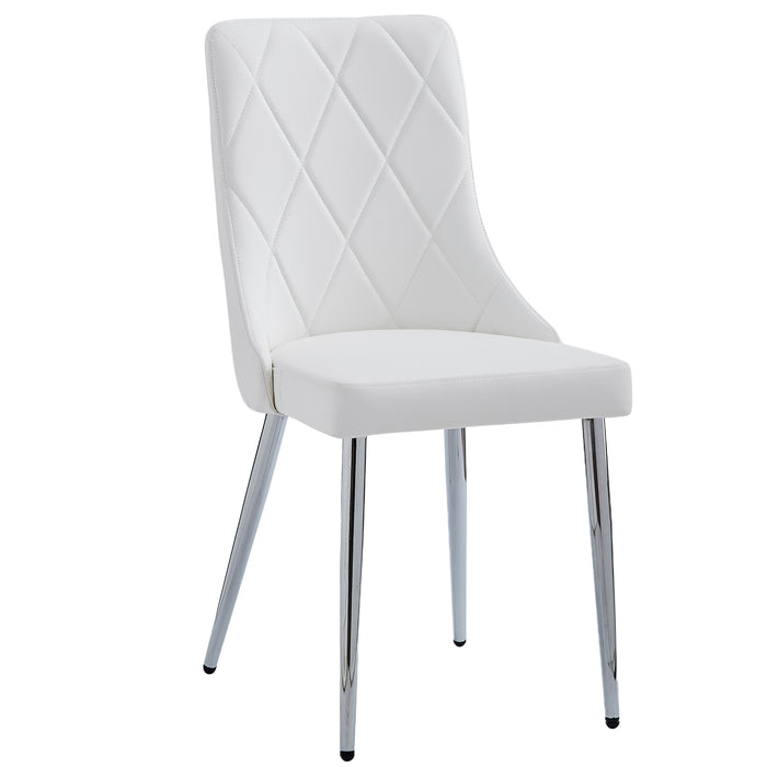 Worldwide Home Furnishings Devo-Side Chair-White Side Chair, Set Of 2 202-087WT
