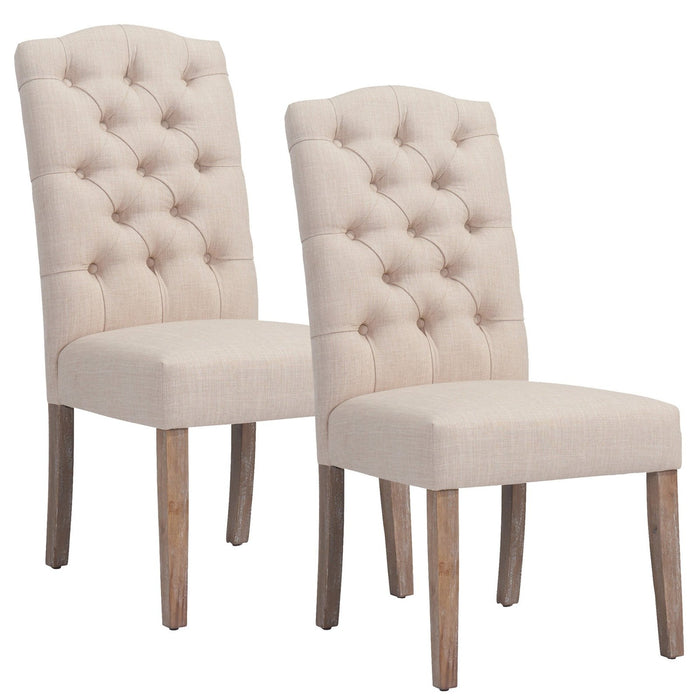 Worldwide Home Furnishings Lucian-Side Chair-Beige Side Chair, Set Of 2 202-157BG