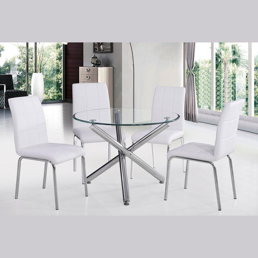 Worldwide Home Furnishings Solara Ii-Side Chair-White Side Chair, Set Of 4 202-160WT
