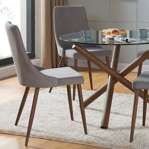 Worldwide Home Furnishings Cora-Side Chair Fabric-Grey Side Chair, Fabric, Set Of 2 202-182GY