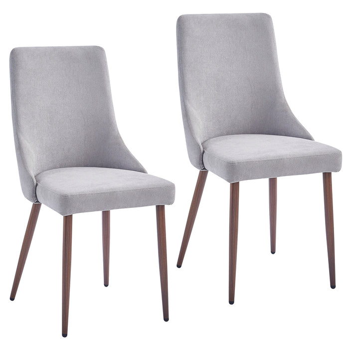 Worldwide Home Furnishings Cora-Side Chair Fabric-Grey Side Chair, Fabric, Set Of 2 202-182GY