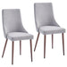 Worldwide Home Furnishings Cora-Side Chair Fabric-Grey Side Chair, Fabric, Set Of 2 202-182GY