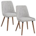 Worldwide Home Furnishings Mia-Side Chair-Light Grey/Grey Leg Side Chair, Set Of 2 202-247GY/LG