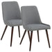 Worldwide Home Furnishings Mia-Side Chair-Dark Grey/Walnut Leg Side Chair, Set Of 2 202-247WL/DG