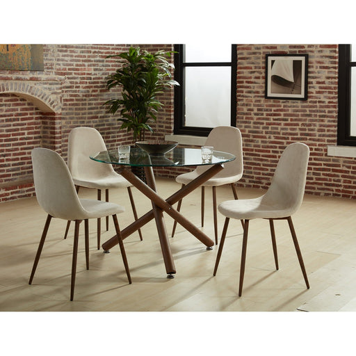 Worldwide Home Furnishings Lyna-Side Chair Fabric-Beige Side Chair, Set Of 4 202-250BG