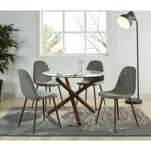 Worldwide Home Furnishings Lyna-Side Chair Fabric-Grey Side Chair, Set Of 4 202-250GY