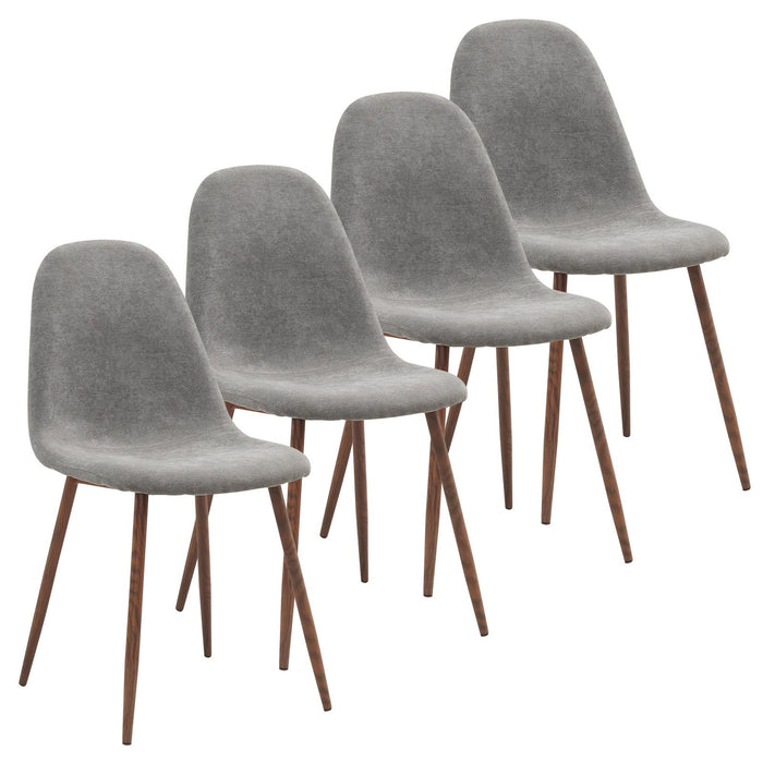 Worldwide Home Furnishings Lyna-Side Chair Fabric-Grey Side Chair, Set Of 4 202-250GY