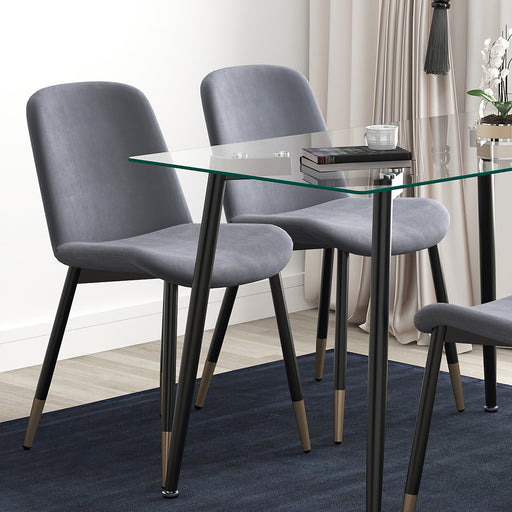 Worldwide Home Furnishings Gabi-Side Chair-Grey Side Chair, Set Of 2 202-293GY