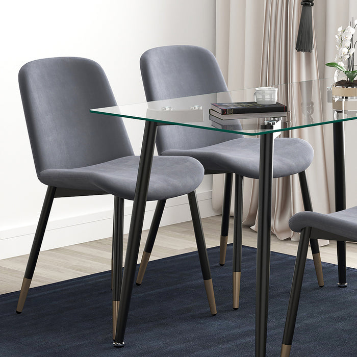 Worldwide Home Furnishings Gabi-Side Chair-Grey Side Chair, Set Of 2 202-293GY