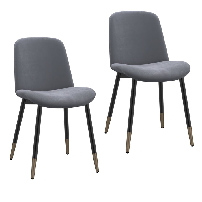 Worldwide Home Furnishings Gabi-Side Chair-Grey Side Chair, Set Of 2 202-293GY