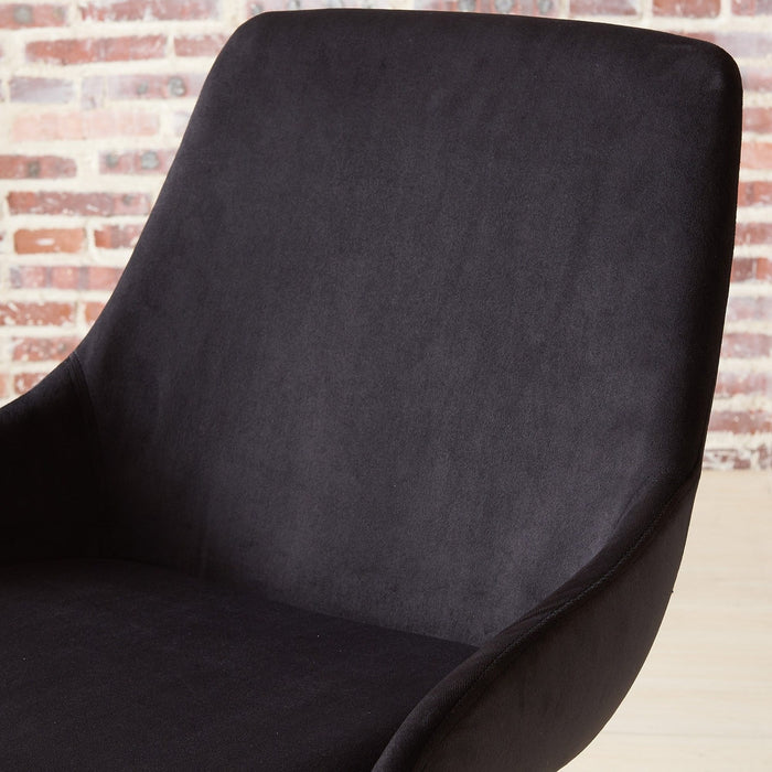 Worldwide Home Furnishings Cassidy-Side Chair Velvet-Black Side Chair, Velvet, Set Of 2 202-330BK