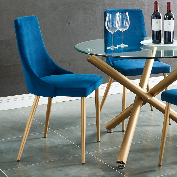 Worldwide Home Furnishings Carmilla-Side Chair-Blue Side Chair, Set Of 2 202-353BLU