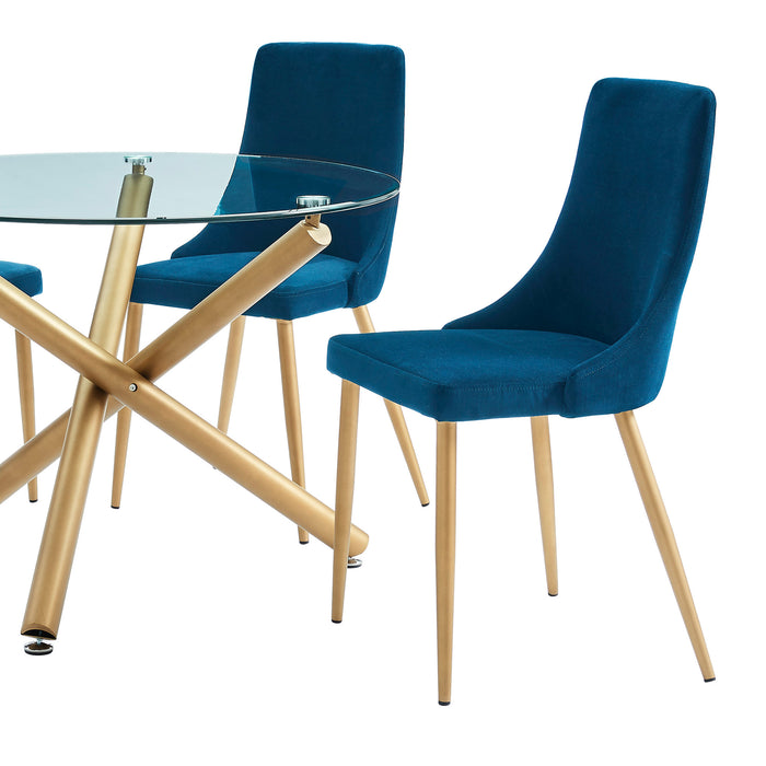 Worldwide Home Furnishings Carmilla-Side Chair-Blue Side Chair, Set Of 2 202-353BLU