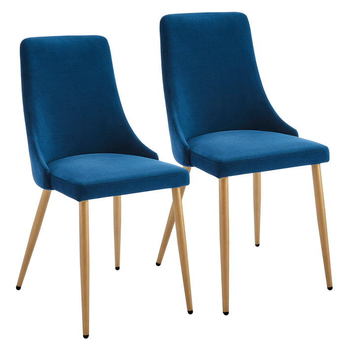 Worldwide Home Furnishings Carmilla-Side Chair-Blue Side Chair, Set Of 2 202-353BLU