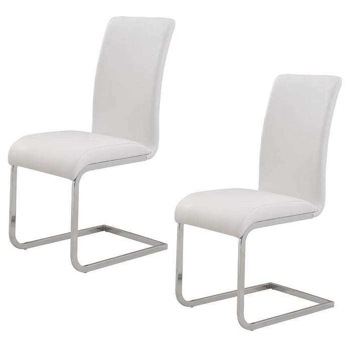 Worldwide Home Furnishings Maxim-Side Chair-White Side Chair, Set Of 2 202-489WT