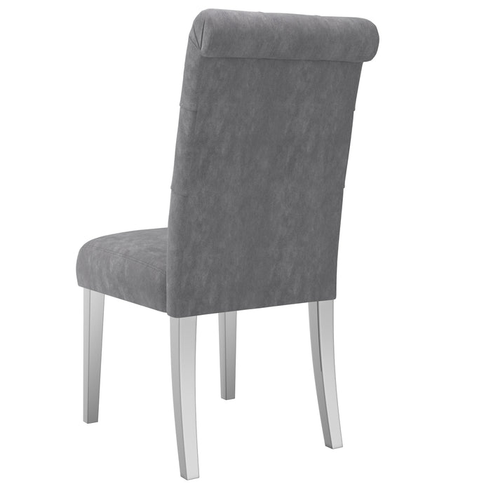 Worldwide Home Furnishings Chloe-Side Chair-Grey Side Chair, Set Of 2 202-552GY