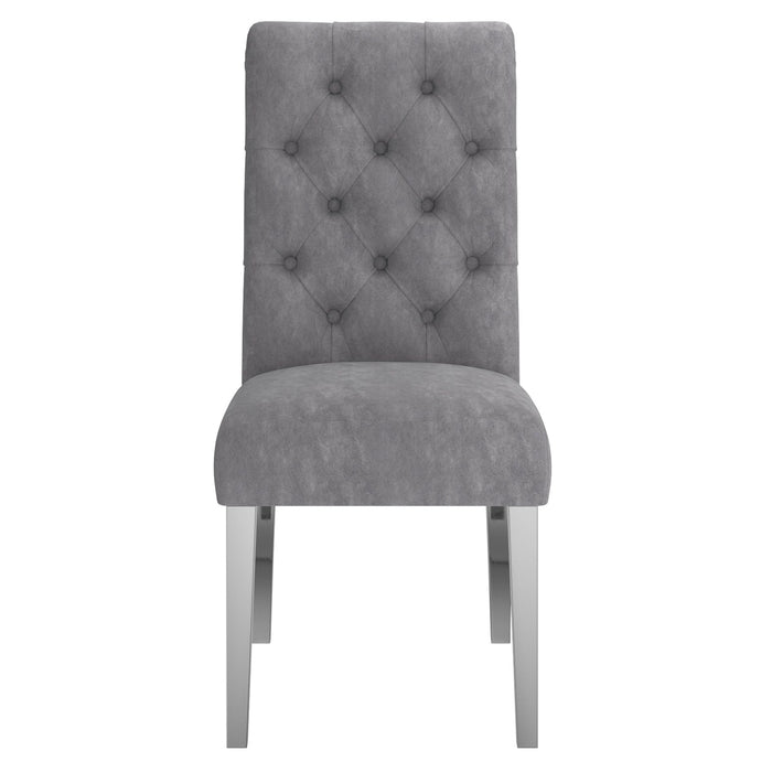 Worldwide Home Furnishings Chloe-Side Chair-Grey Side Chair, Set Of 2 202-552GY