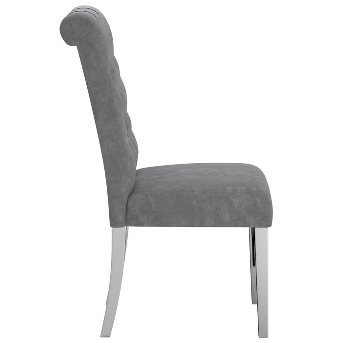 Worldwide Home Furnishings Chloe-Side Chair-Grey Side Chair, Set Of 2 202-552GY
