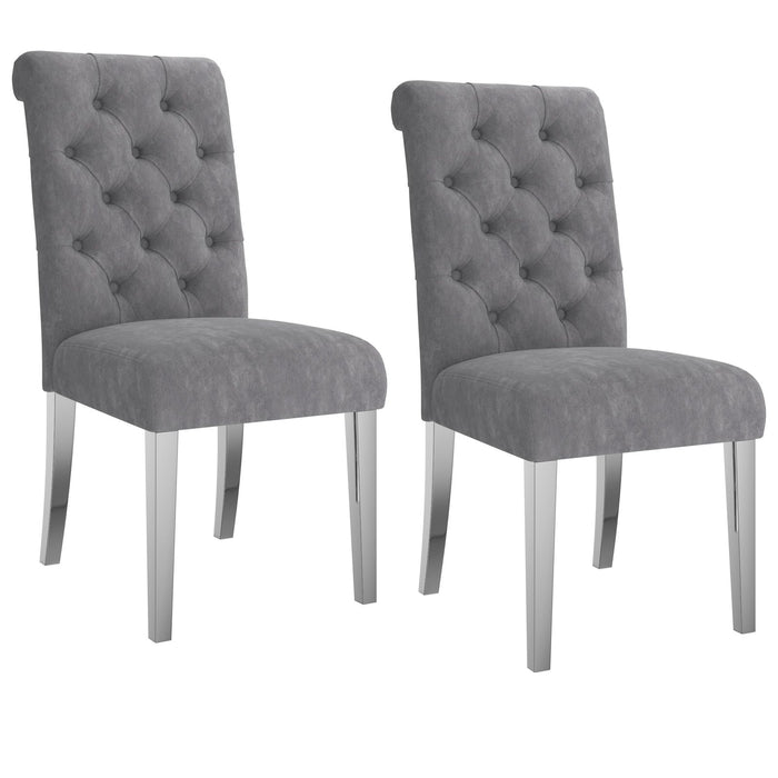 Worldwide Home Furnishings Chloe-Side Chair-Grey Side Chair, Set Of 2 202-552GY