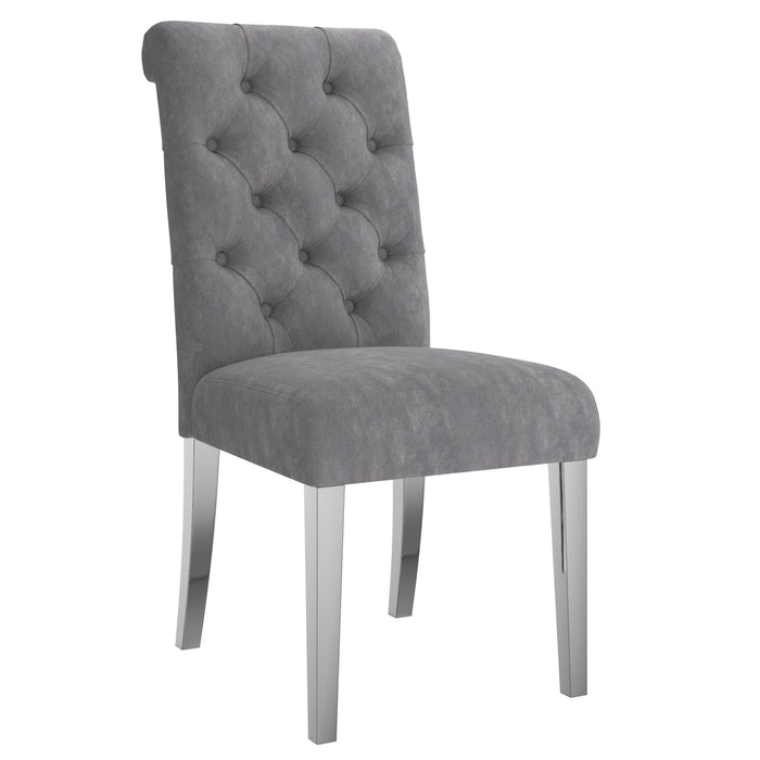 Worldwide Home Furnishings Chloe-Side Chair-Grey Side Chair, Set Of 2 202-552GY