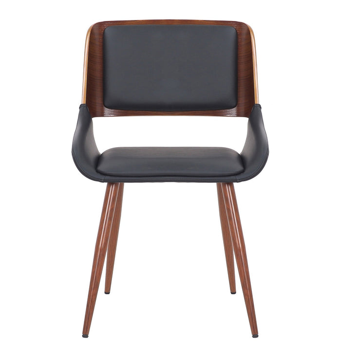 Worldwide Home Furnishings Hudson-Side Chair Pu-Black Side Chair, Faux Leather 202-582PUBK