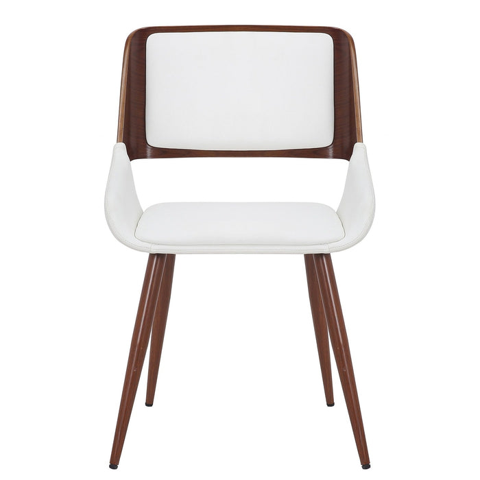 Worldwide Home Furnishings Hudson-Side Chair Pu-White Side Chair, Faux Leather 202-582PUWT