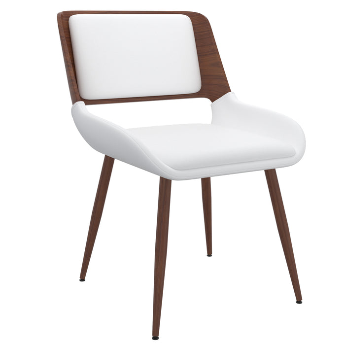 Worldwide Home Furnishings Hudson-Side Chair Pu-White Side Chair, Faux Leather 202-582PUWT