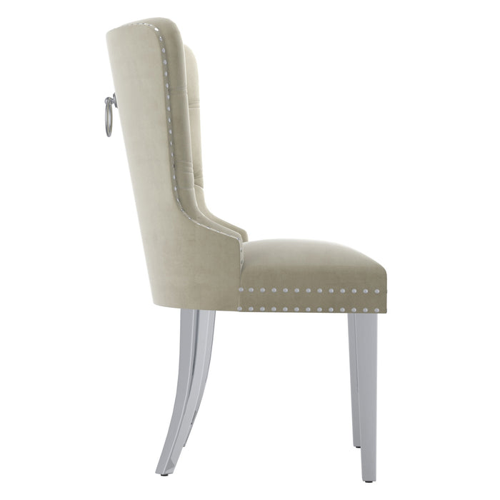 Worldwide Home Furnishings Hollis-Side Chair-Ivory Side Chair, Set Of 2 202-614IV