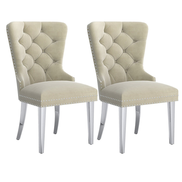 Worldwide Home Furnishings Hollis-Side Chair-Ivory Side Chair, Set Of 2 202-614IV