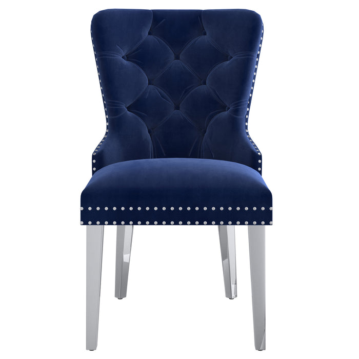 Worldwide Home Furnishings Hollis-Side Chair-Navy Side Chair, Set Of 2 202-614NAV