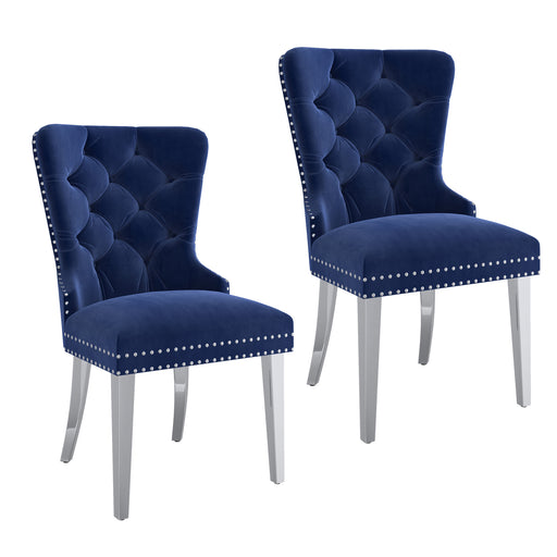 Worldwide Home Furnishings Hollis-Side Chair-Navy Side Chair, Set Of 2 202-614NAV