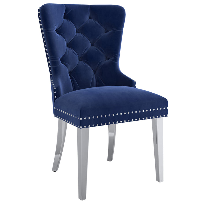 Worldwide Home Furnishings Hollis-Side Chair-Navy Side Chair, Set Of 2 202-614NAV