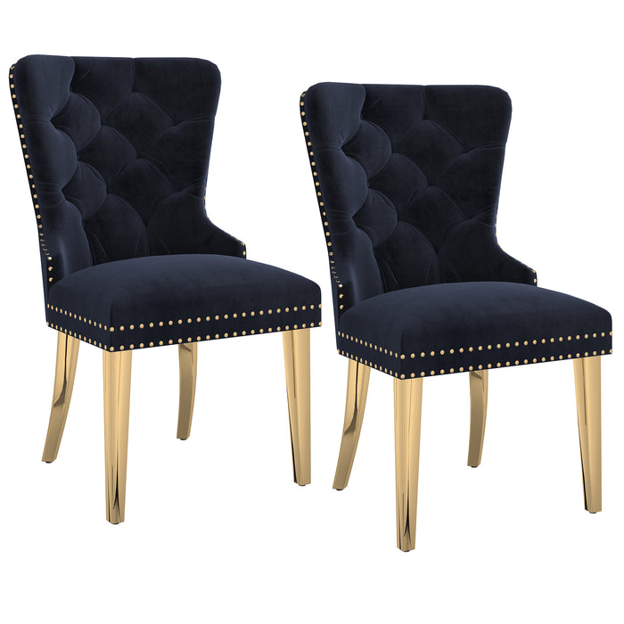 Worldwide Home Furnishings Mizal-Side Chair-Black Side Chair, Set Of 2 202-629BLK