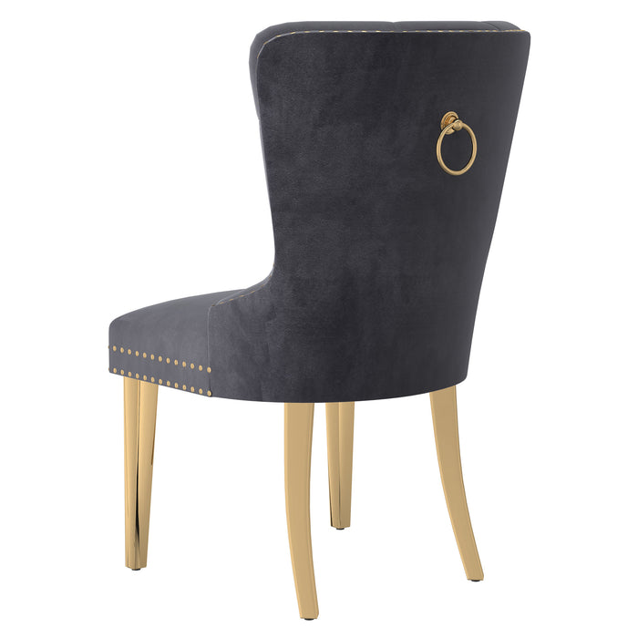 Worldwide Home Furnishings Mizal-Side Chair-Grey Side Chair, Set Of 2 202-629GRY