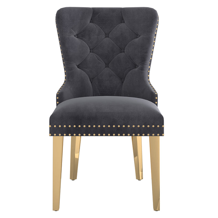 Worldwide Home Furnishings Mizal-Side Chair-Grey Side Chair, Set Of 2 202-629GRY