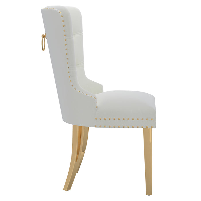 Worldwide Home Furnishings Mizal-Side Chair-Ivory Side Chair, Set Of 2 202-629IV