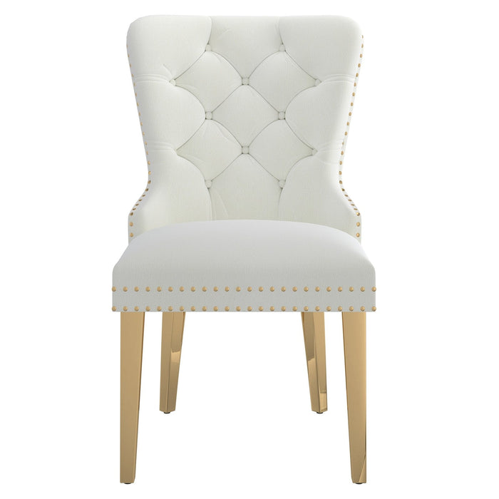 Worldwide Home Furnishings Mizal-Side Chair-Ivory Side Chair, Set Of 2 202-629IV
