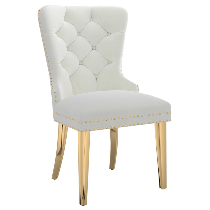 Worldwide Home Furnishings Mizal-Side Chair-Ivory Side Chair, Set Of 2 202-629IV