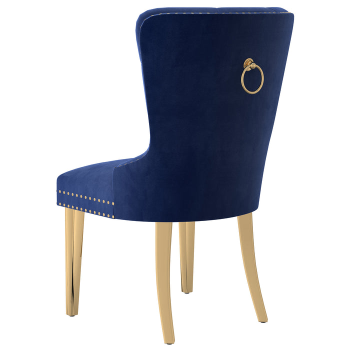 Worldwide Home Furnishings Mizal-Side Chair-Navy Side Chair, Set Of 2 202-629NAV