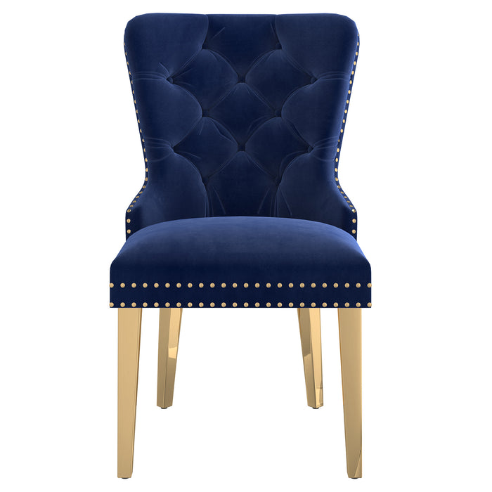 Worldwide Home Furnishings Mizal-Side Chair-Navy Side Chair, Set Of 2 202-629NAV