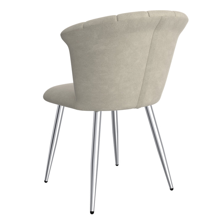 Worldwide Home Furnishings Orchid-Side Chair-Grey/Silver Side Chair, Set Of 2 202-651GY_CH