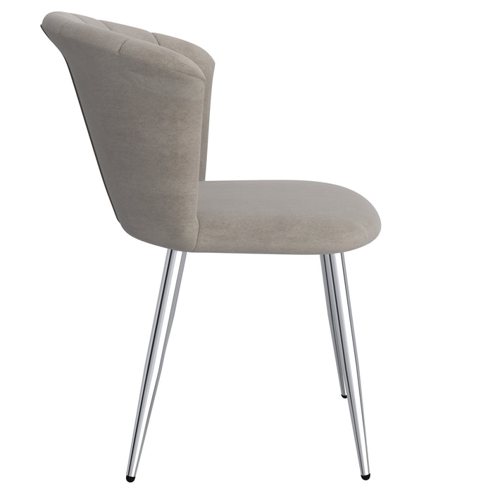 Worldwide Home Furnishings Orchid-Side Chair-Grey/Silver Side Chair, Set Of 2 202-651GY_CH