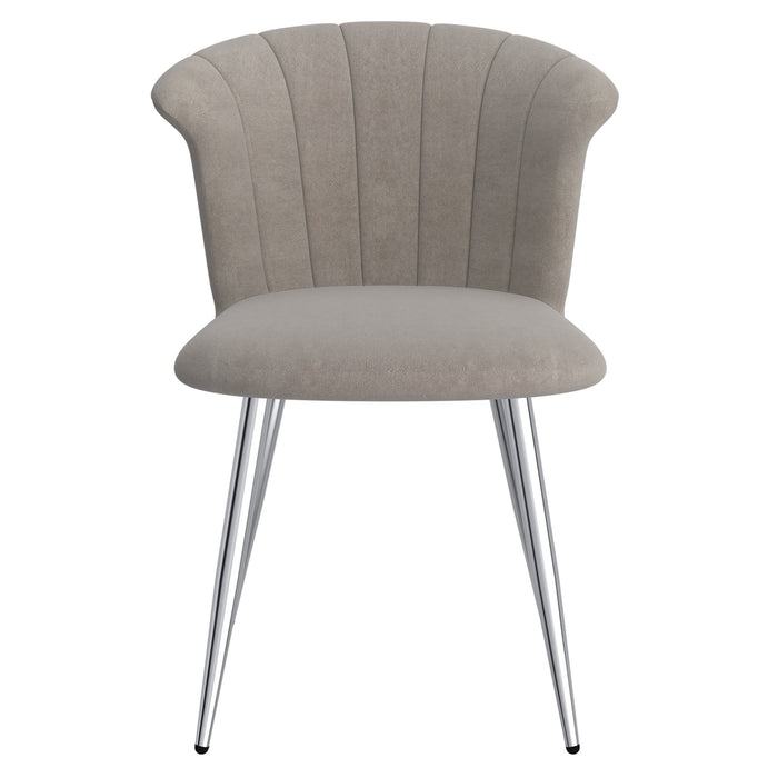 Worldwide Home Furnishings Orchid-Side Chair-Grey/Silver Side Chair, Set Of 2 202-651GY_CH