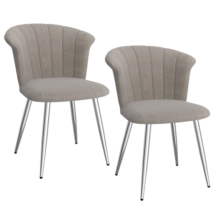Worldwide Home Furnishings Orchid-Side Chair-Grey/Silver Side Chair, Set Of 2 202-651GY_CH