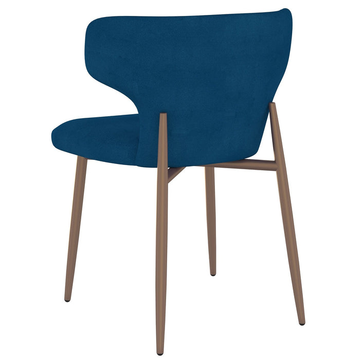 Worldwide Home Furnishings Akira-Side Chair-Blue Side Chair, Set Of 2 202-673BLU