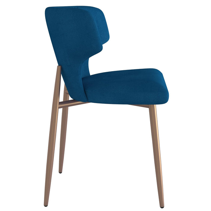 Worldwide Home Furnishings Akira-Side Chair-Blue Side Chair, Set Of 2 202-673BLU