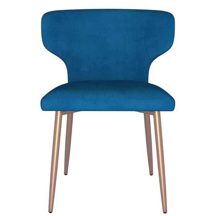 Worldwide Home Furnishings Akira-Side Chair-Blue Side Chair, Set Of 2 202-673BLU