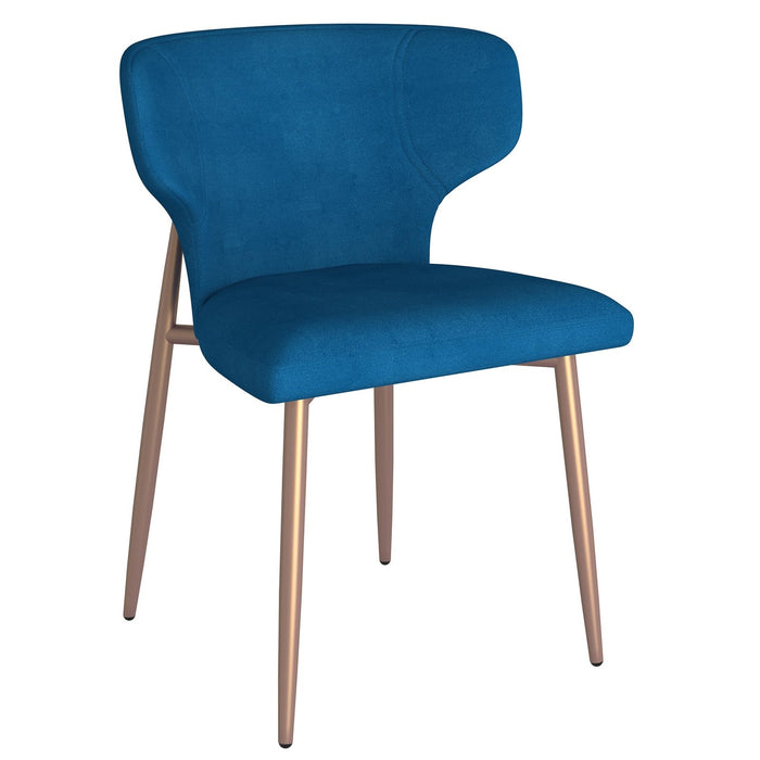 Worldwide Home Furnishings Akira-Side Chair-Blue Side Chair, Set Of 2 202-673BLU