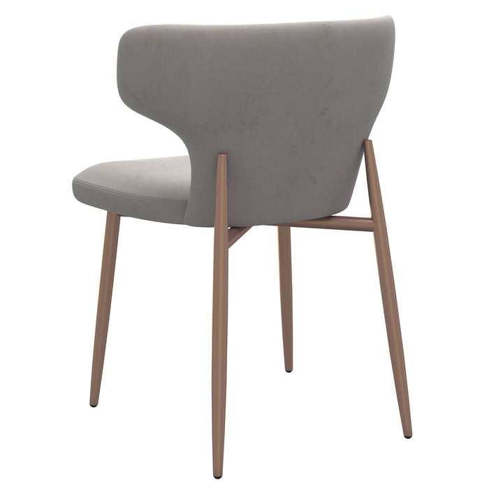 Worldwide Home Furnishings Akira-Side Chair-Grey Side Chair, Set Of 2 202-673GRY