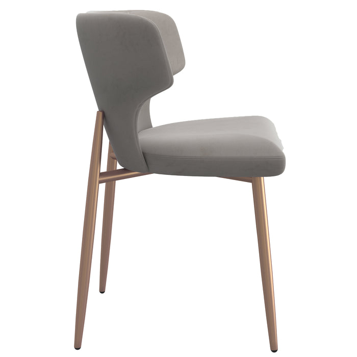 Worldwide Home Furnishings Akira-Side Chair-Grey Side Chair, Set Of 2 202-673GRY